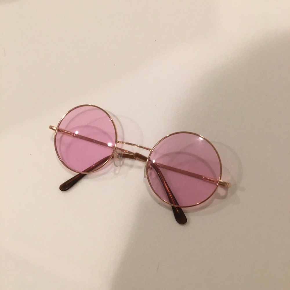 new 80s round pink/purple glasses